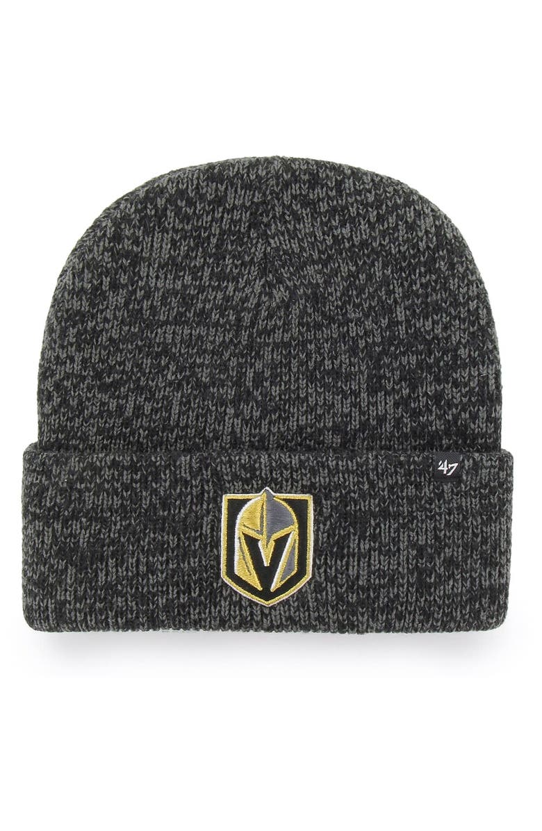 '47 Men's '47 Black Vegas Golden Knights Brain Freeze Cuffed Knit Hat, Main, color, Black