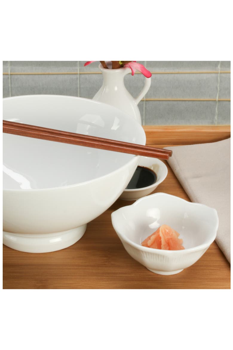 Set of 6 Lotus Bowls, Alternate, color, WHITE