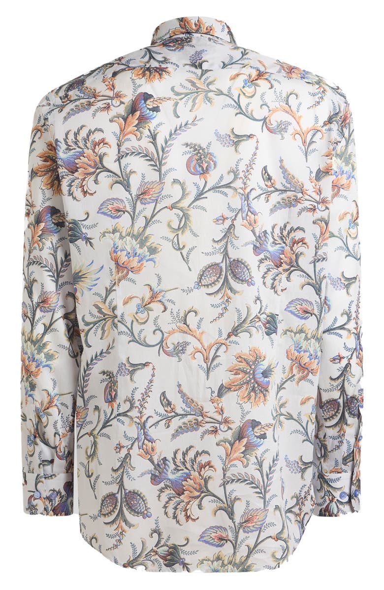 Etro Roma Cotton Muslin Dress Shirt, Alternate, color, Printed Azure/ White Base