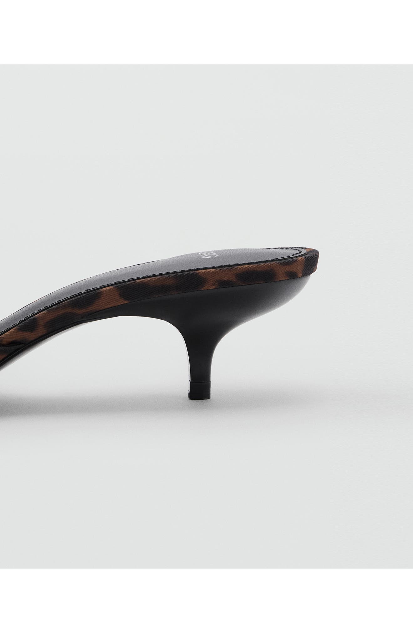 MANGO Leopard Print Kitten Heel Sandal, Alternate, color, 