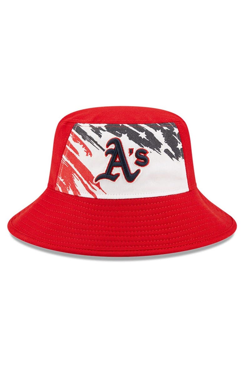 Men's New Era Red Oakland Athletics 2022 4th of July Bucket Hat, Alternate, color, Red