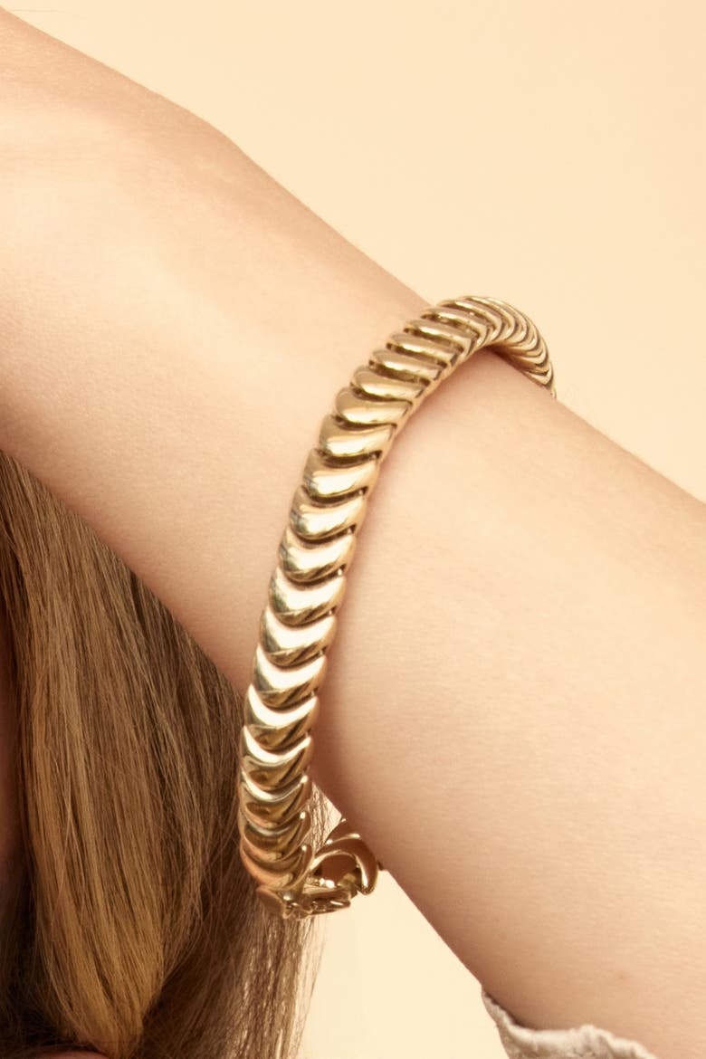 14K Gold Bold Cobra Bracelet, Alternate, color, Yellow Gold