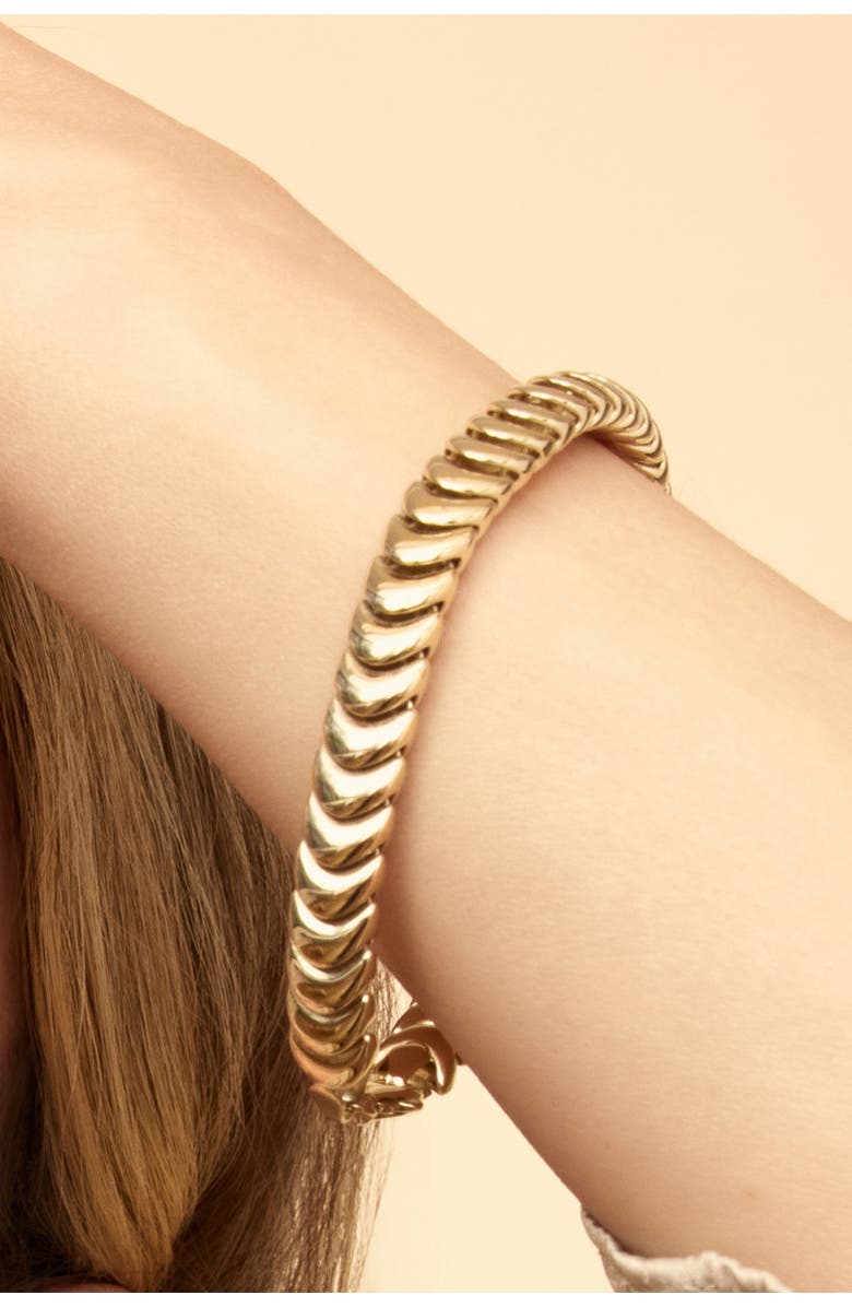 Oradina 14K Gold Bold Cobra Bracelet, Alternate, color, Yellow Gold