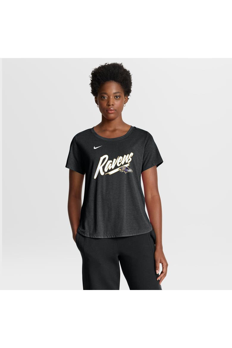 Women's Nike Black Baltimore Ravens Primetime Tri-Blend T-Shirt, Main, color, Black