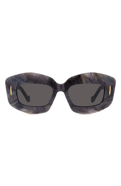 LOEWE オーバーサイズ スクエアフレーム アセテート(ブラック) Retro Screen sunglasses Black - LOEWE