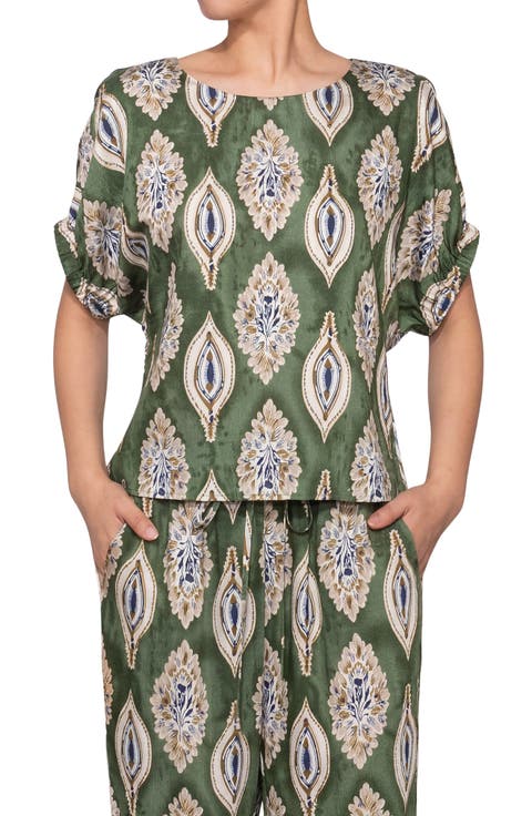 Floral Print Short Sleeve Top