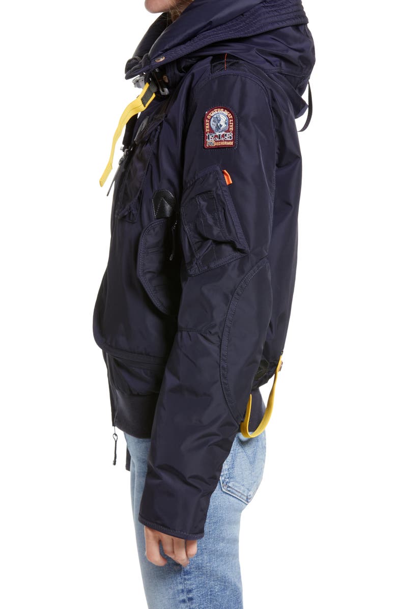 Parajumpers Gobi Base Waterproof Down Recycled Nylon Bomber Jacket, Alternate, color, Navy