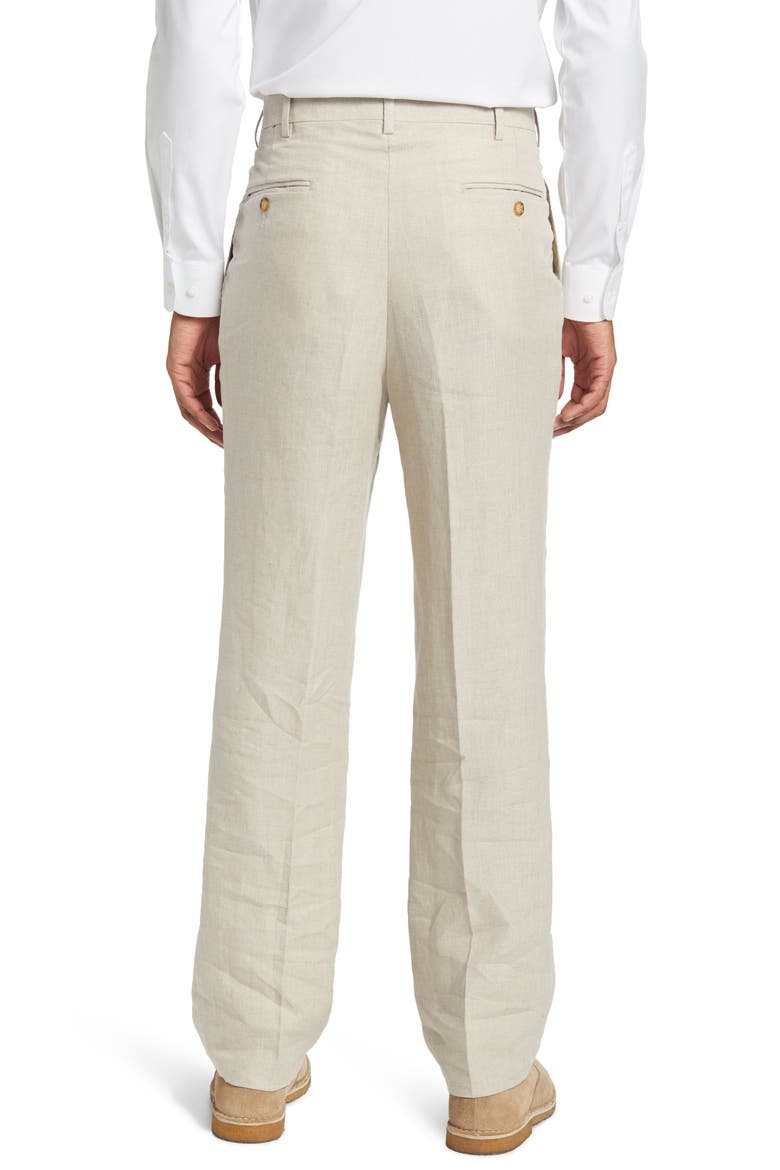 Pleat Front Linen Pants, Alternate, color, NATURAL