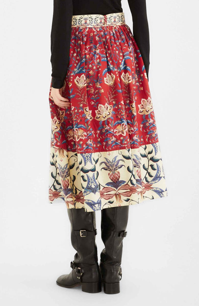 FARM Rio Winter Breeze Mixed Print Cotton Skirt, Alternate, color, Winter Breeze Red