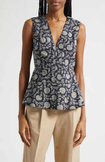 Nickelby Stretch Cotton Peplum Top