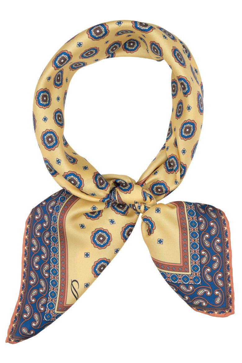 Orsini - Silk Neckerchief for Men, Alternate, color, Yellow