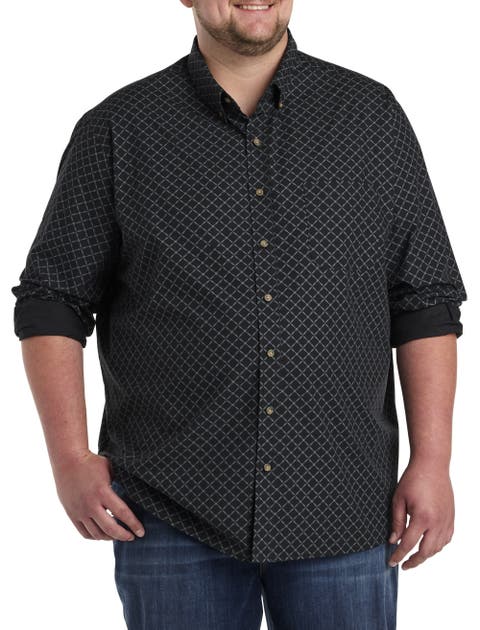 Big & Tall Easy-Care Geometric Print Sport Shirt