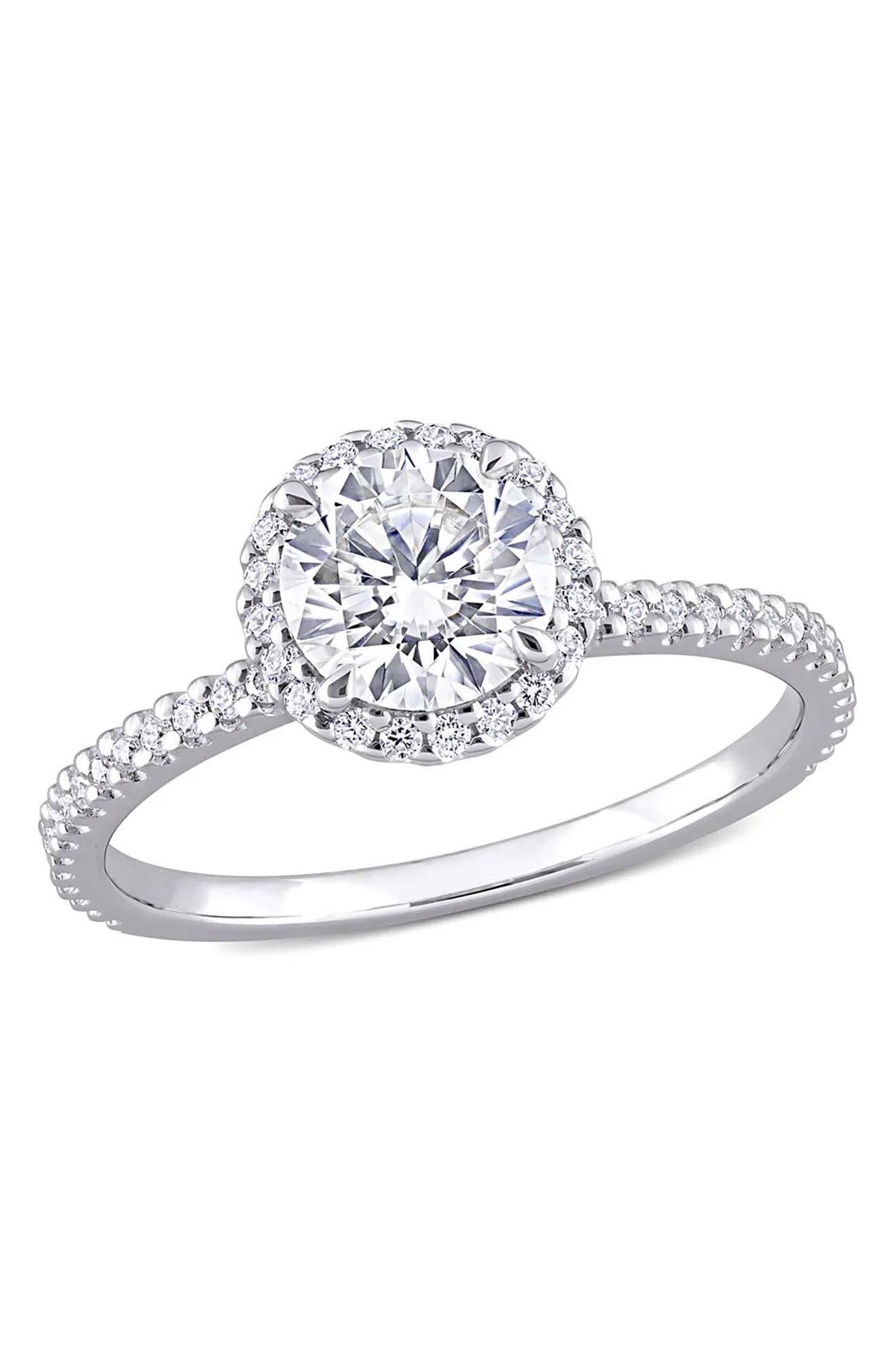DELMAR Lab Created Moissanite Halo Ring