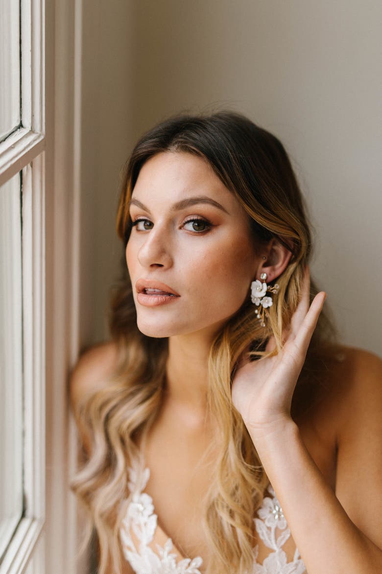 Nicolette Bridal Earrings, Alternate, color, Gold