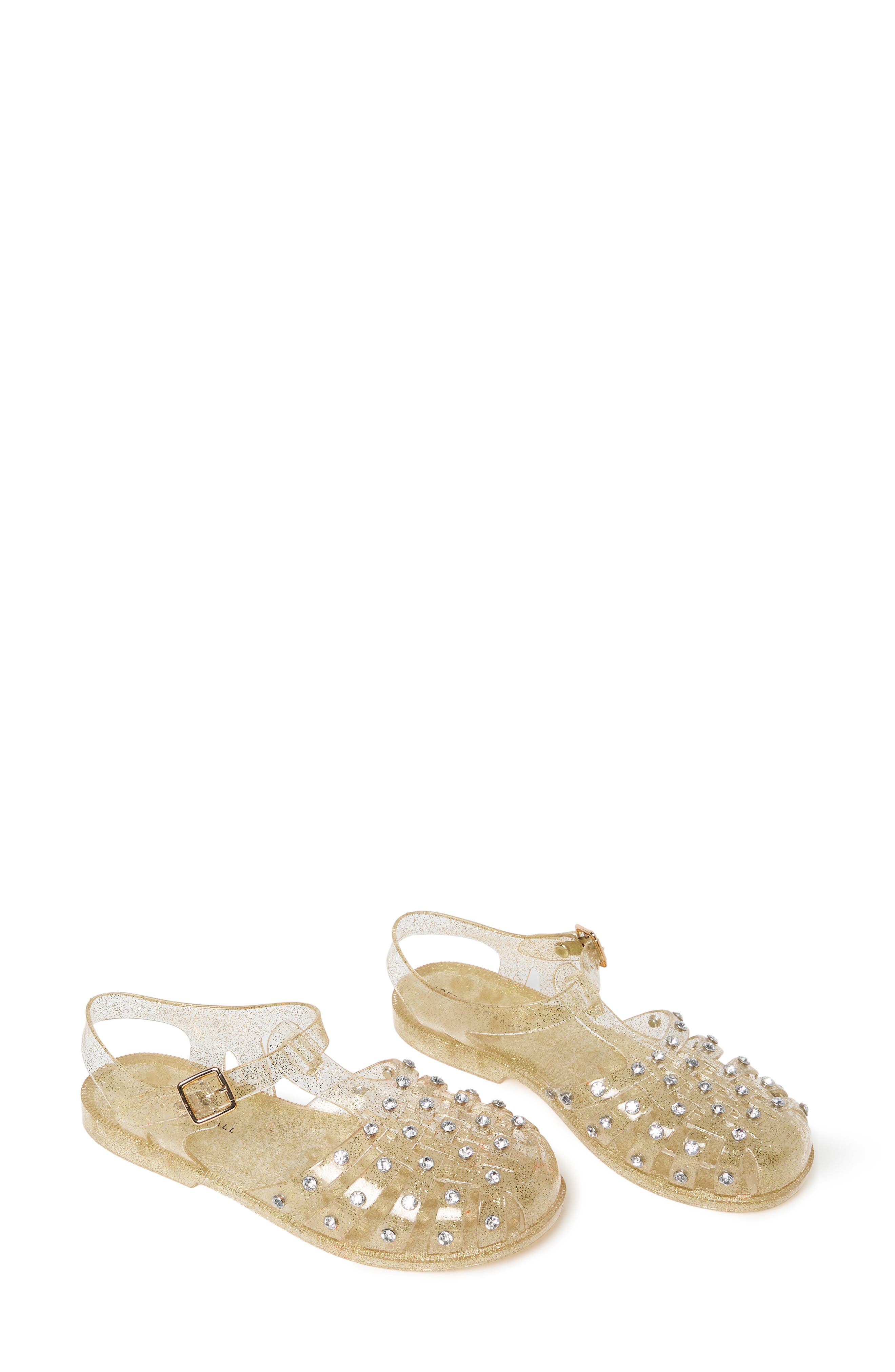 Loeffler Randall Rhys Studded Jelly Sandal, Alternate, color, Champagne