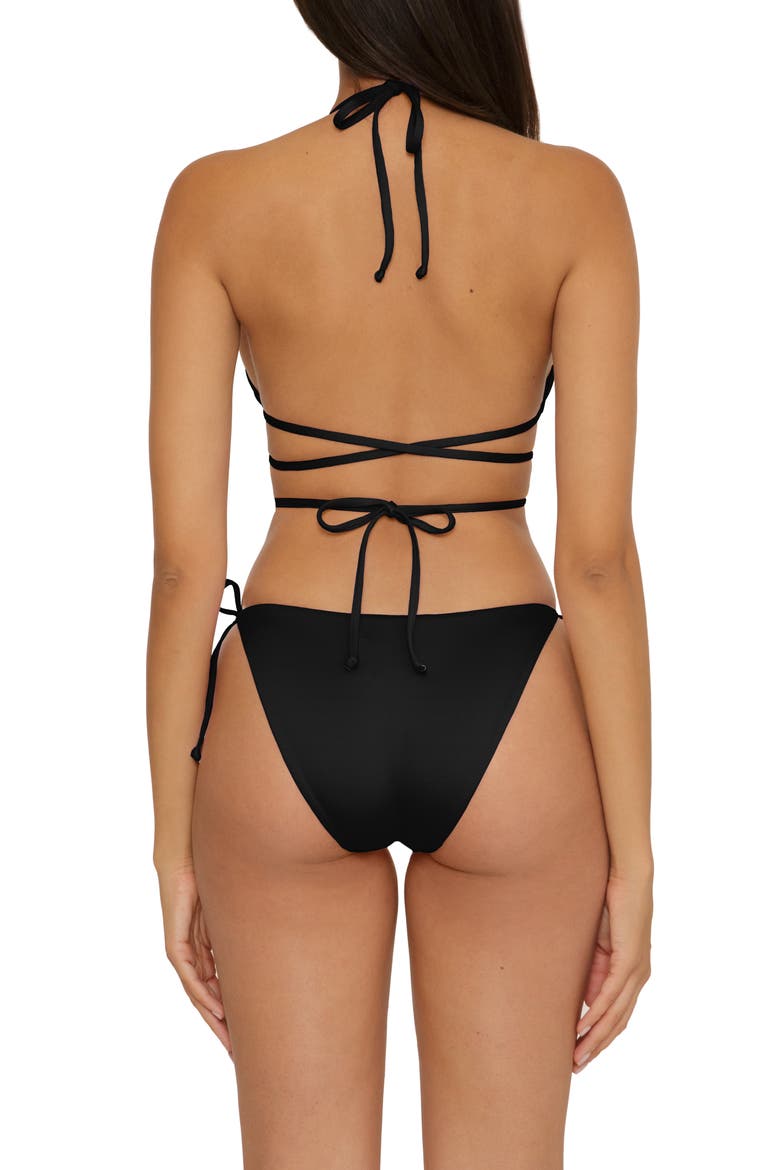 Color Code Wraparound Triangle Bikini Top, Alternate, color, BLACK