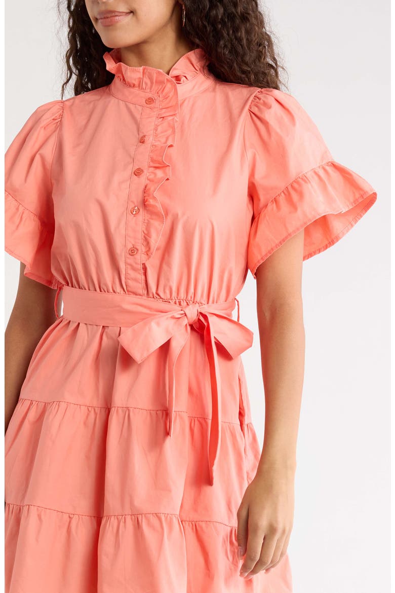 Cottonwood Ruffle Fit & Flare Minidress, Alternate, color, CORAL