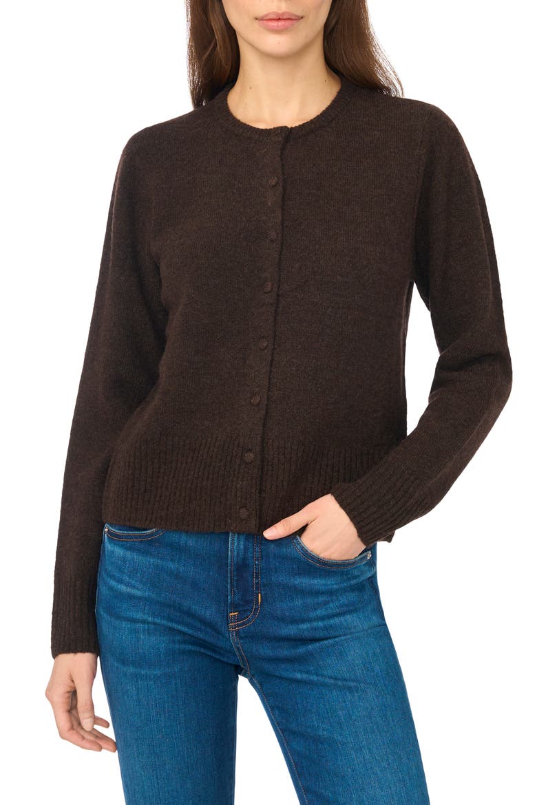Button Up Cardigan, Main, color, CAFE BROWN