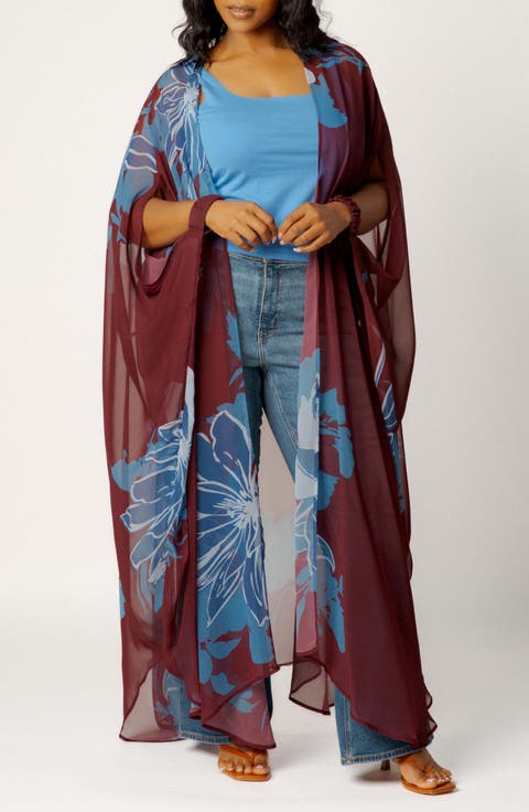 Floral Robe with Wristband