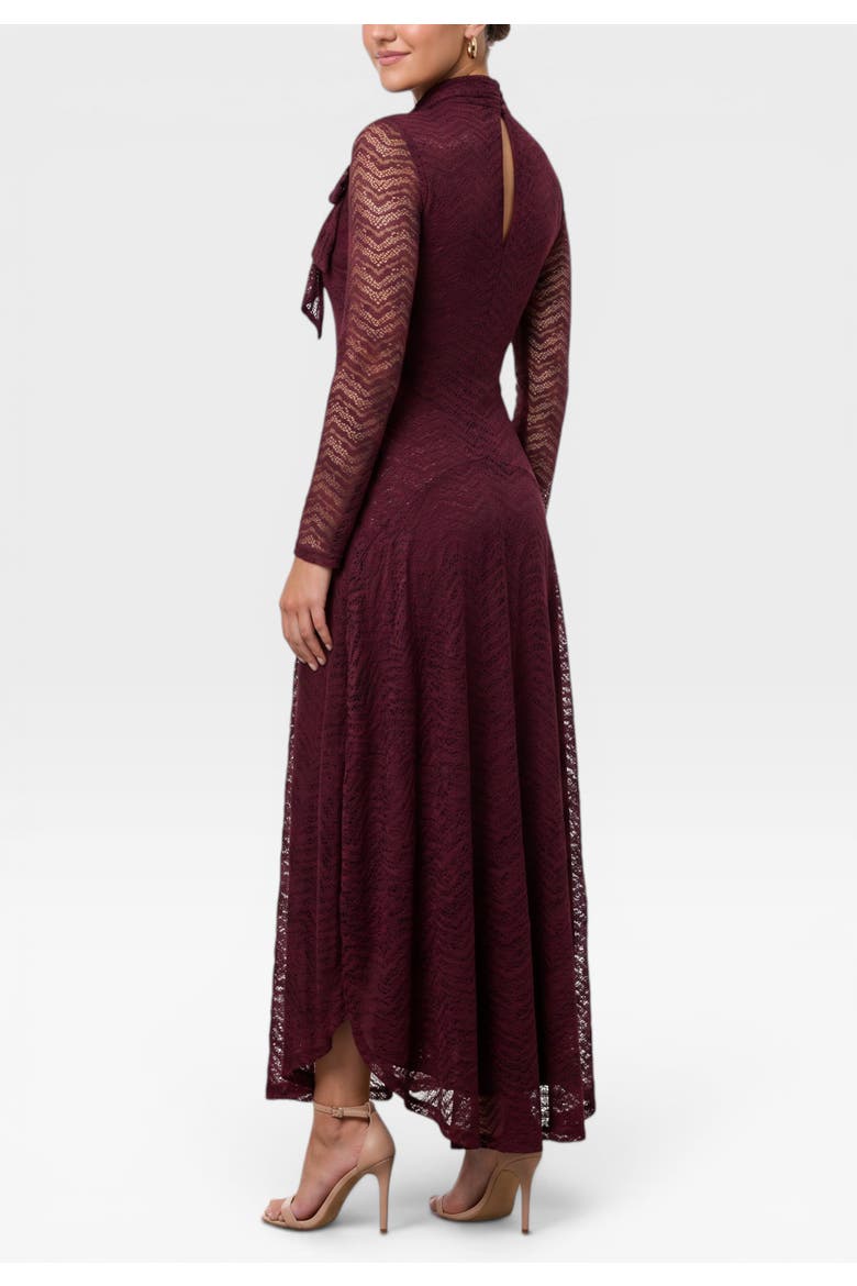 Beatrice Long Sleeve Lace Maxi, Alternate, color, Dark Red