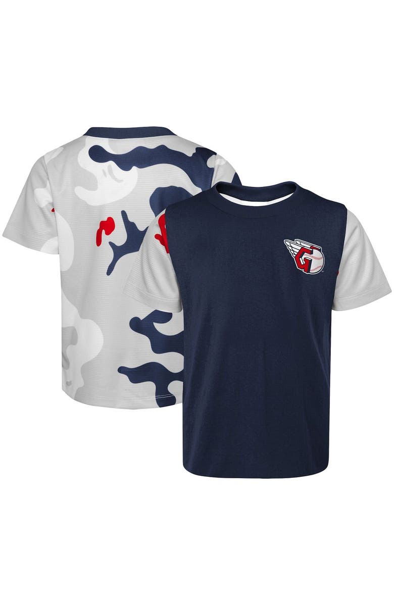 Outerstuff Youth Navy/Gray Cleveland Guardians Officials Practice T-Shirt, Main, color, 