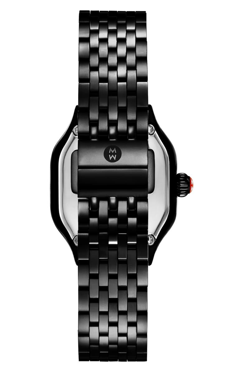 MICHELE Meggie Noir Diamond Dial Bracelet Watch, 29mm, Alternate, color, Black