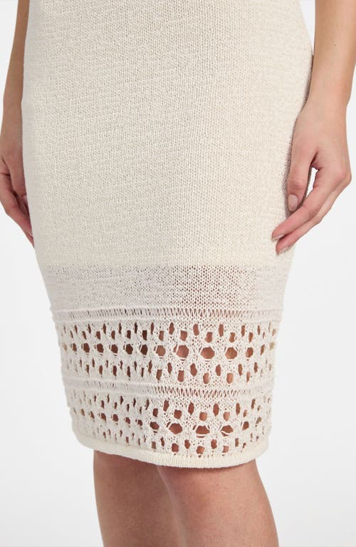 Guess Leah Open Stitch Strapless Organic Cotton Blend Dress In White