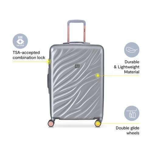 Delsey Paris Alexis Hardside 3-piece (21"/25"/29") Expandable Spinner Luggage Set In Platinum/rose Gold
