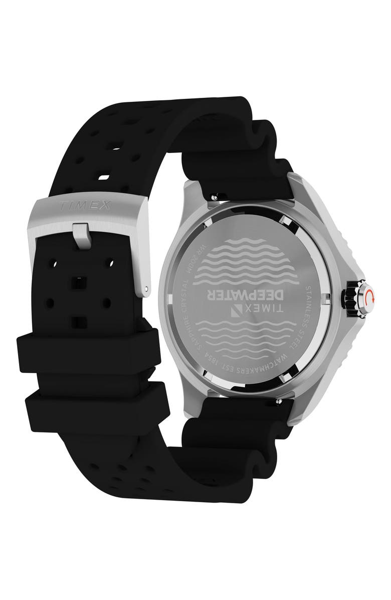 Timex<sup>®</sup> Deepwater Meridian Rubber Strap Watch, 44mm, Alternate, color,