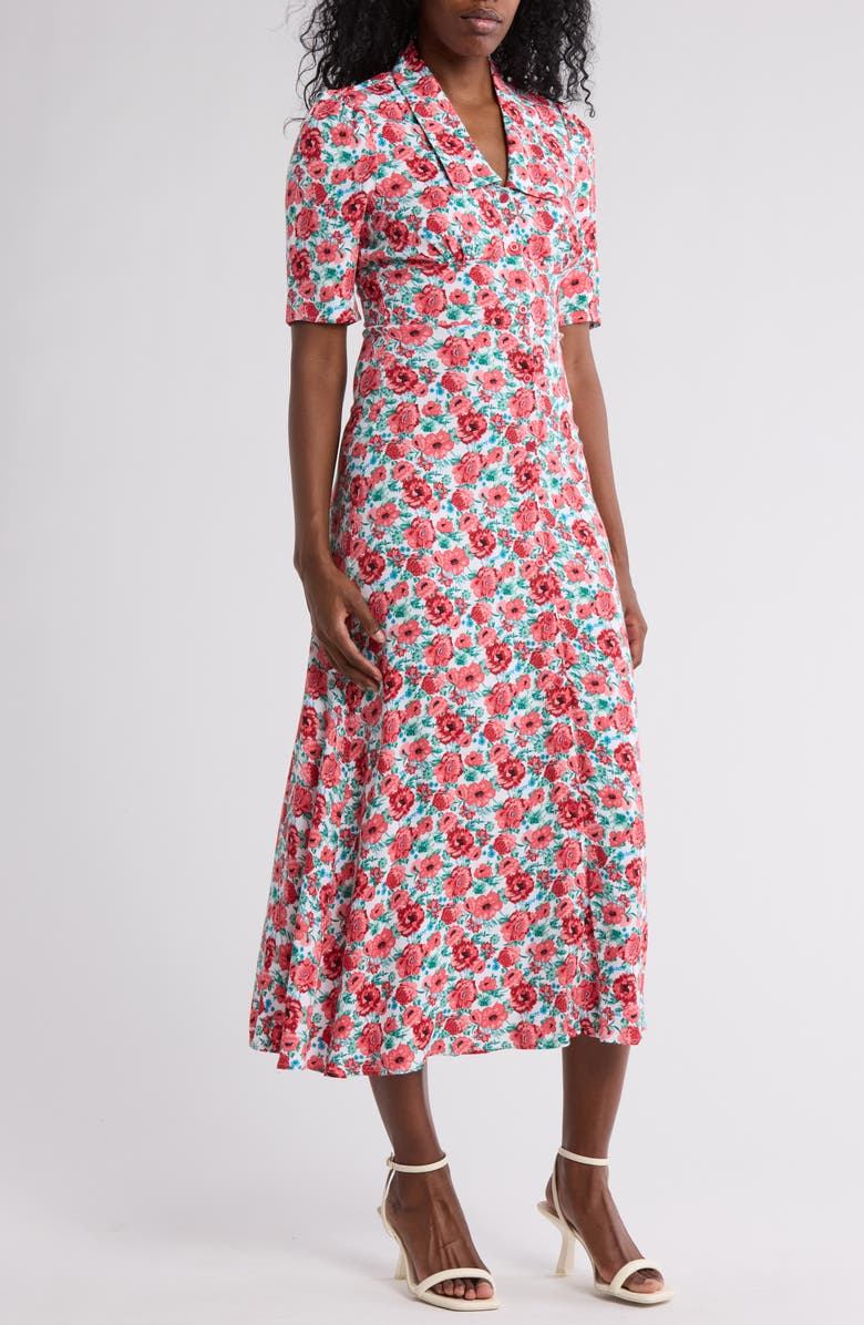Love By Design Isla Crepe Midi Dress, Main, color, Baby Rose