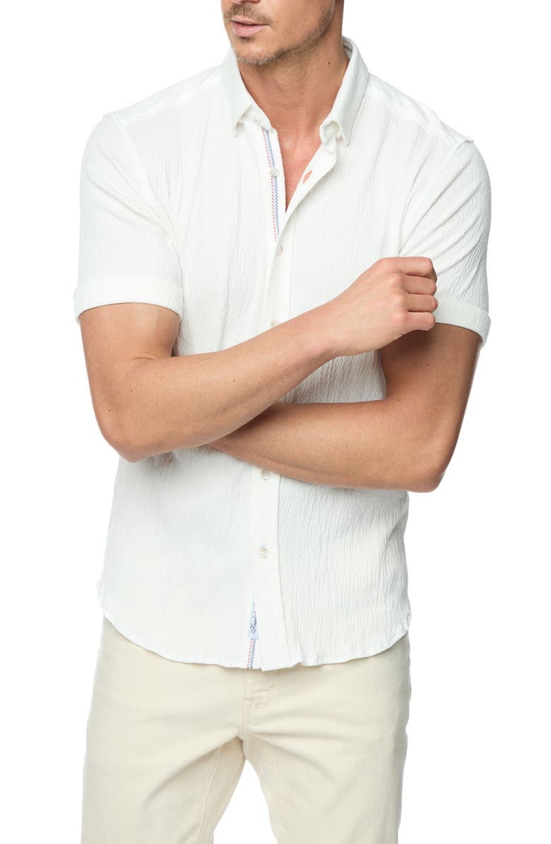Robert Graham Hammond Short Sleeve Knit Button-Up Shirt, Main, color,
