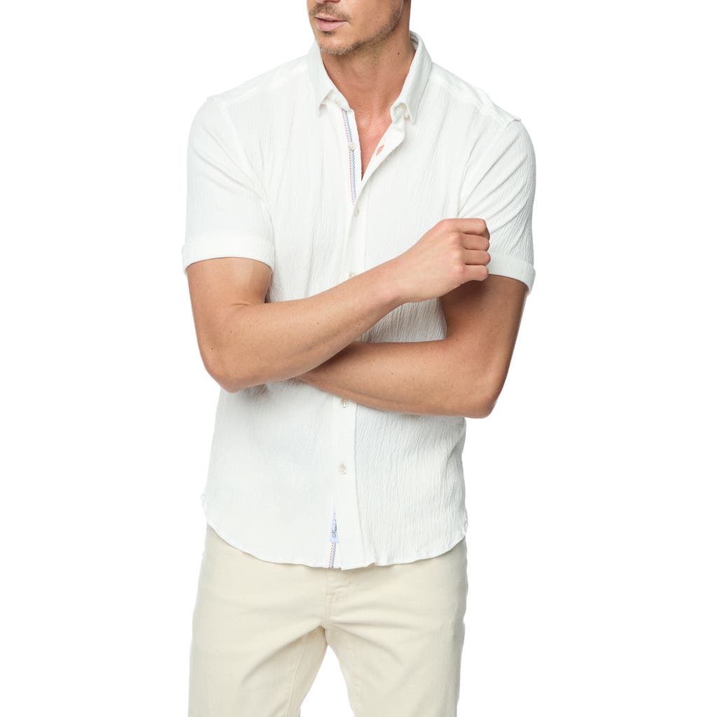 Robert Graham Hammond Textured Tailored Fit Button Down Shirt In White