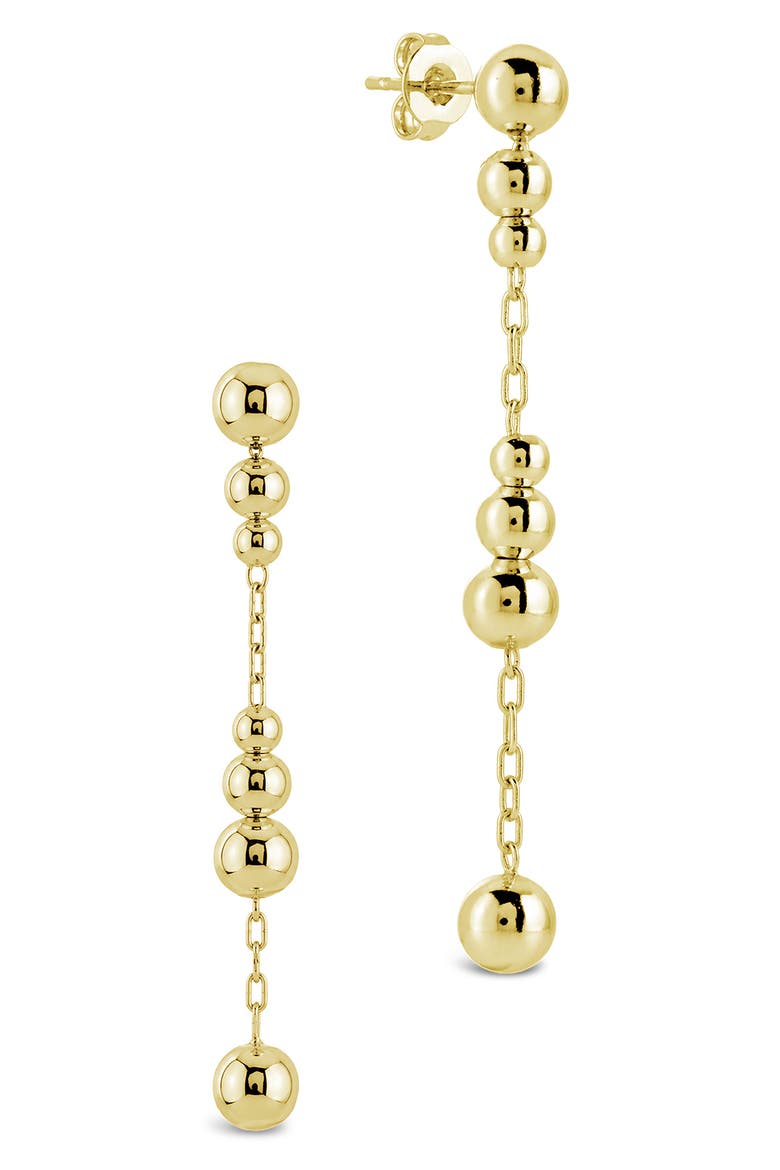 Heather Bubble Station Link Drop Earrings, Main, color, GOLD