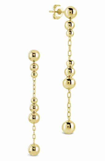 Heather Bubble Station Link Drop Earrings