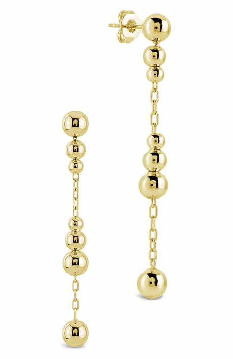 Sterling Forever Heather Bubble Station Link Drop Earrings