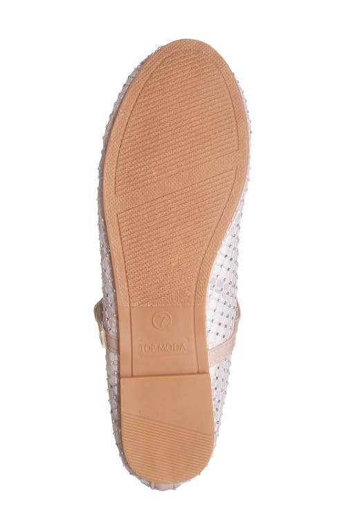 Top Guy Shoes Rosario Rhinestone Mesh Mary Jane Flat