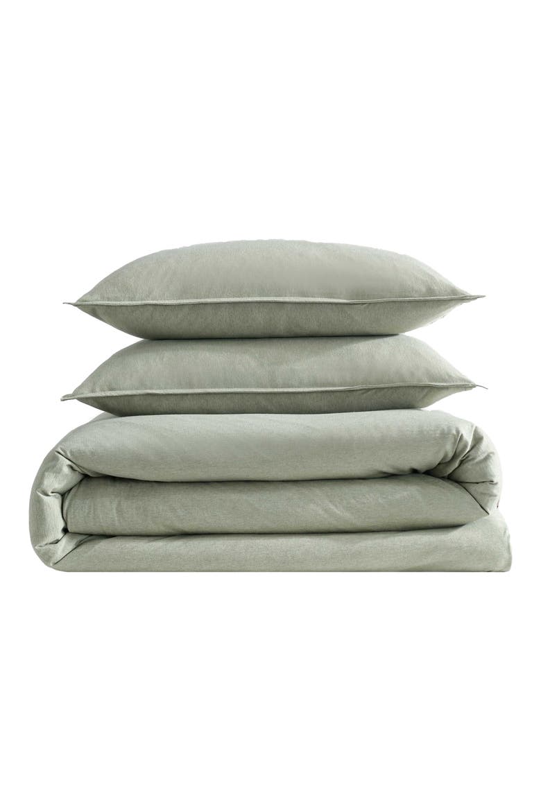 Modern Cotton Blend Duvet & Shams Set, Main, color, PASTEL GREEN