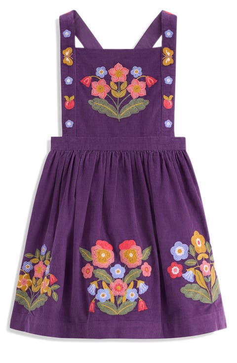 Kids' Embroidered Corduroy Pinafore Dress (Toddler, Little Kid & Big Kid)