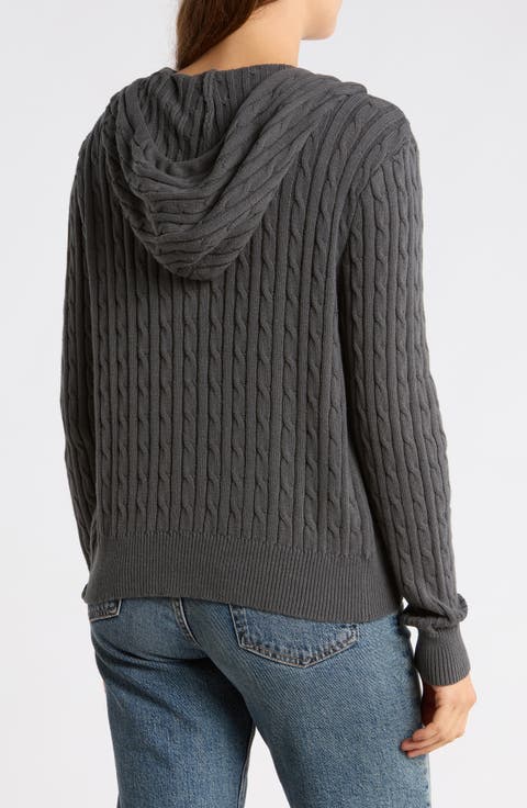 Cable Knit Zip Hoodie