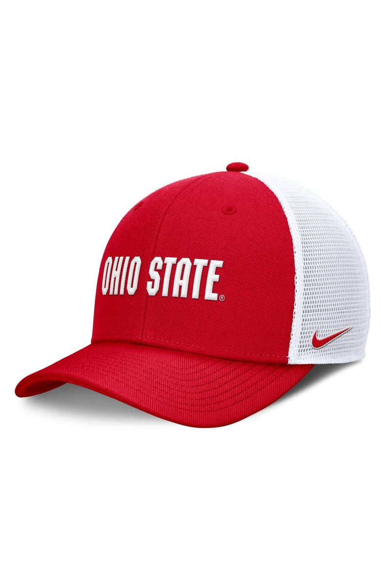Nike Men's Nike Scarlet Ohio State Buckeyes Rise Performance Adjustable Trucker Hat, Alternate, color,