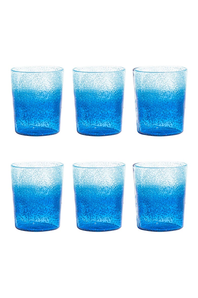 Oceanic Ombré Set of Six 12.4-Ounce Tumblers, Main, color, BLUE
