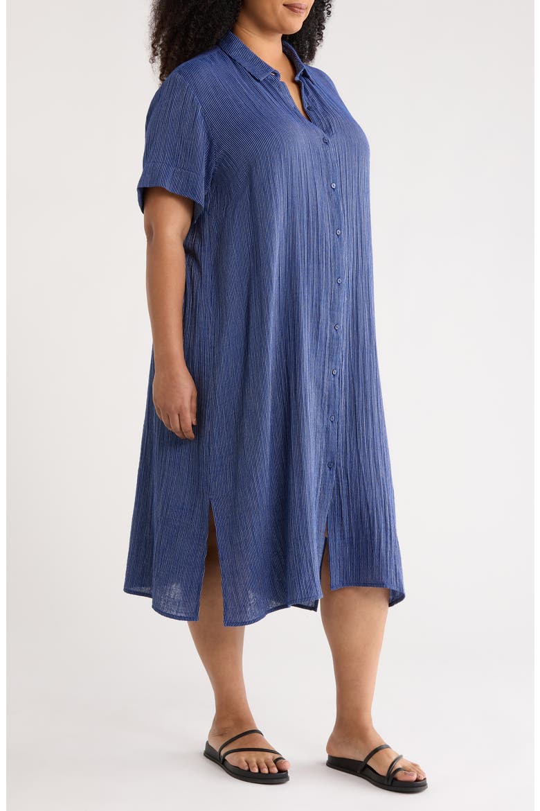 Classic Collar Organic Cotton Shirtdress, Alternate, color, DEEP DIVE