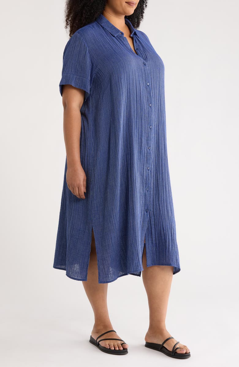 Eileen Fisher Classic Collar Organic Cotton Shirtdress, Alternate, color, 