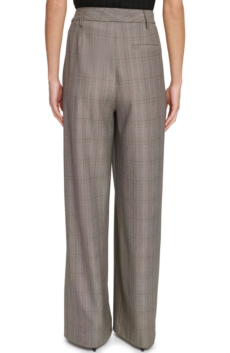 DKNY Glen Plaid Wide Leg Pants, Alternate, color, 