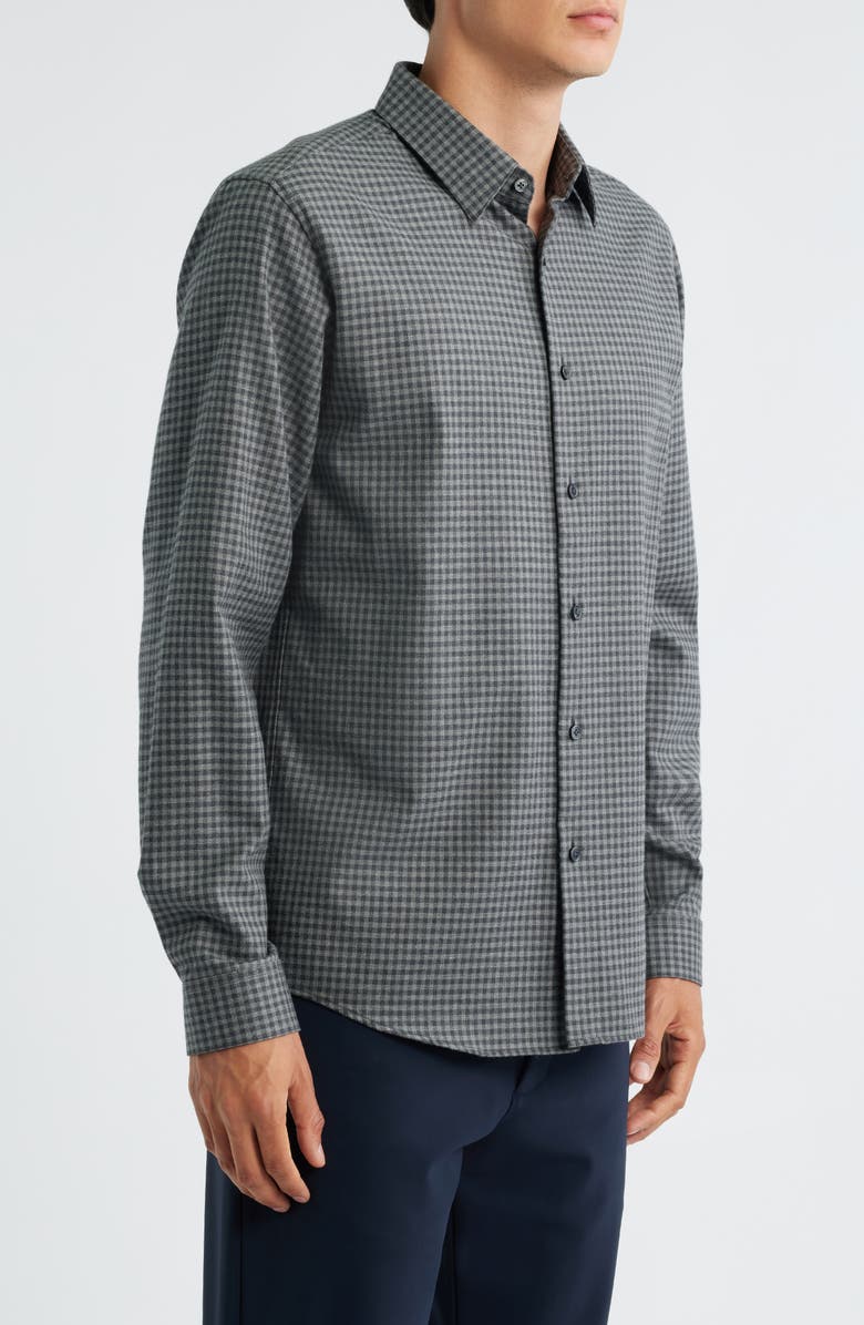 Theory Irving Standard Fit Cotton Gingham Button-Up Shirt, Alternate, color, Charcoal Multi