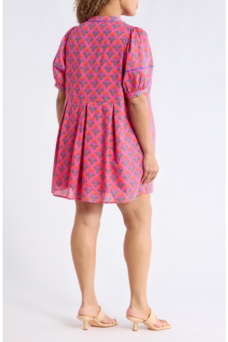 Fawna Floral Cotton Shift Minidress, Alternate, color, PINK-ORANGE-BLUE