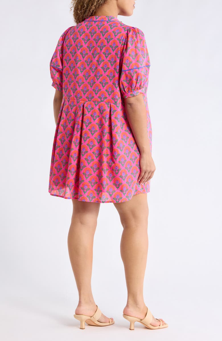 SUGARLIPS Fawna Floral Cotton Shift Minidress, Alternate, color, Pink-Orange-Blue