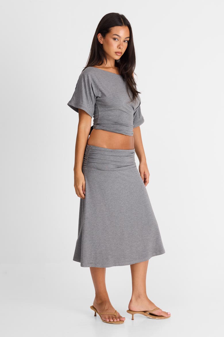 Lorelei Midi Skirt, Alternate, color, Grey Marle