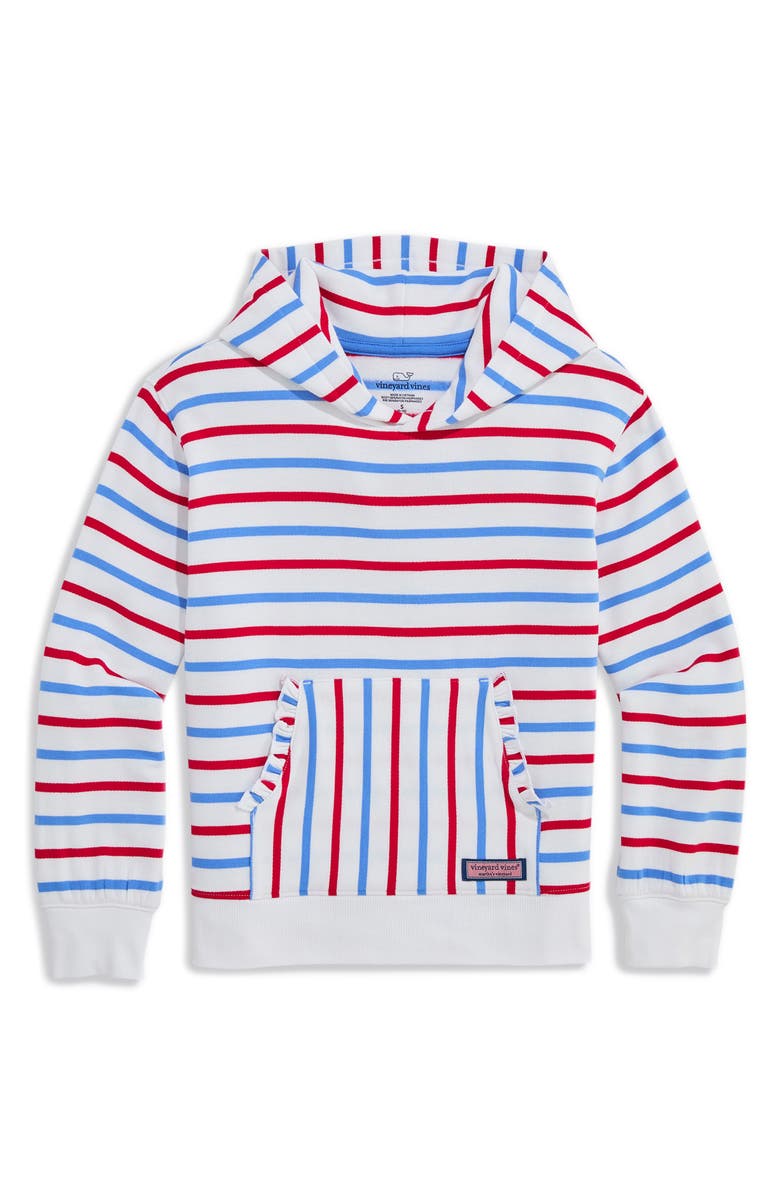 vineyard vines Kids' Dreamcloth Hoodie, Main, color, Red White Blue Stripe