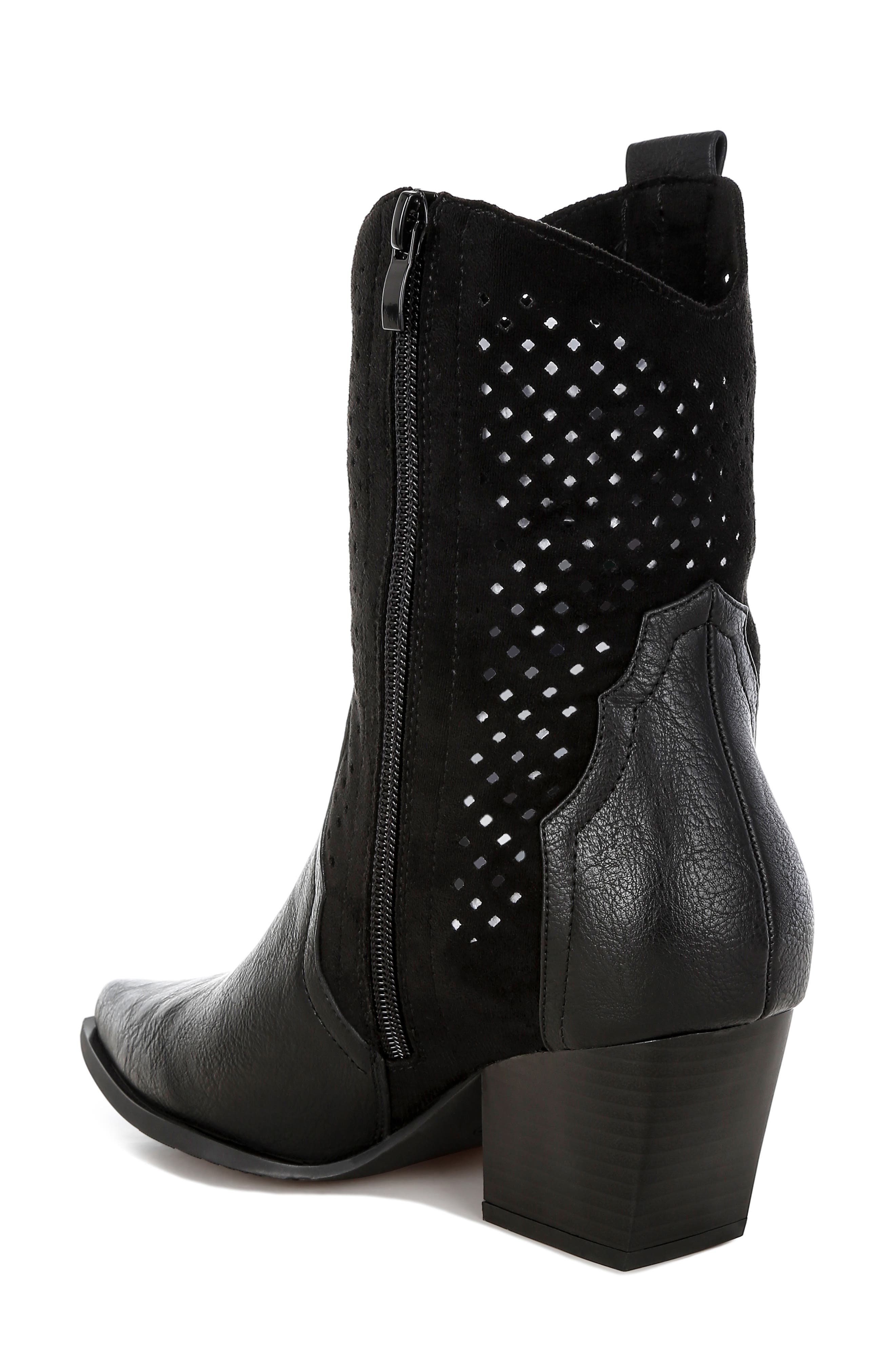 LONDON RAG Lomela Perforated Block Heel Boot, Alternate, color, 